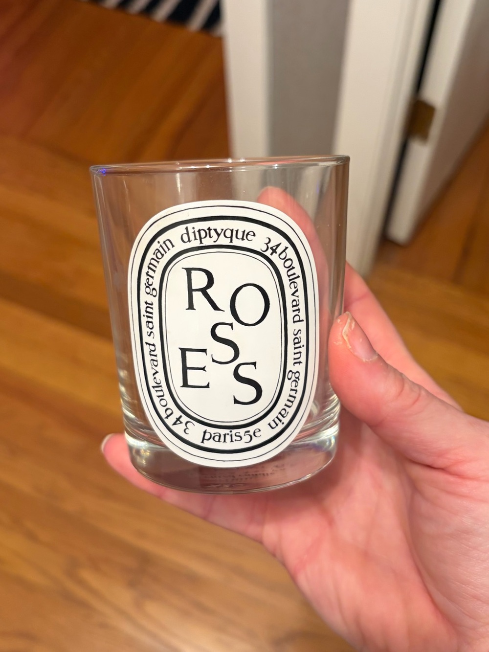 Diptyque empty jar - Roses - great for makeup brushes, q tips or a plant!